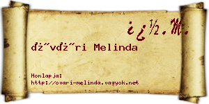 Óvári Melinda névjegykártya